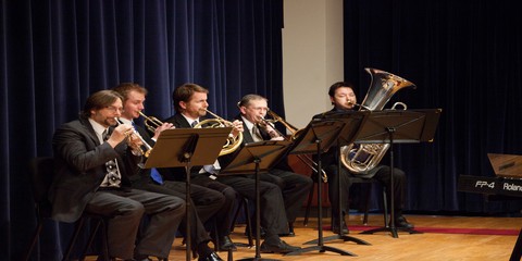Brass quintet performs for the ceremony